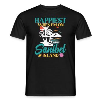 Happiest when I'm on Sanibel Island - Men's T-Shirt - black - Front - AI Model Male 178 light (178cm)