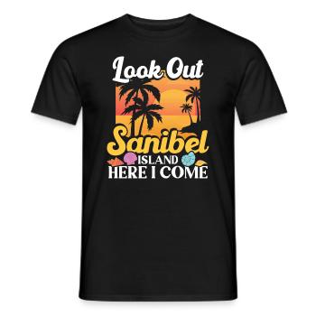 Keep an eye out for Sanibel Island, here you come - Men's T-Shirt - black - Front - AI Model Male 178 light (178cm)