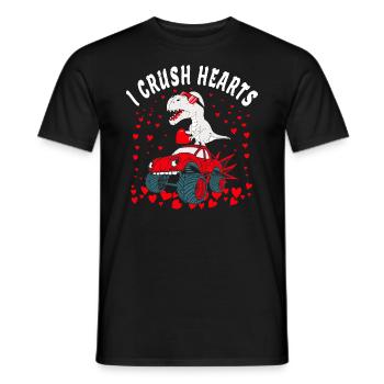 Valentines Day Monster Truck kids I Crush Hearts - Men's T-Shirt - black - Front - AI Model Male 178 light (178cm)