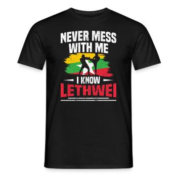 Leg Dich Nie Mit Mir An, Ich Kenne Lethwei - Männer T-Shirt - Schwarz - Vorne - AI Model Male 178 light (178cm)