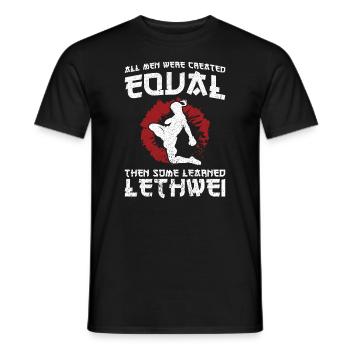 All people were created equal, back then - Men's T-Shirt - black - Front - AI Model Male 178 light (178cm)