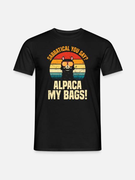 Sabbatical You Say Alpaca My Bags! - Männer T-Shirt - Schwarz