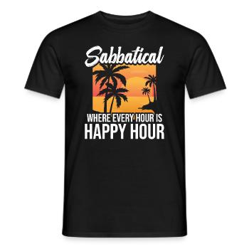 Sabbatical, where every hour is happy hour - Men's T-Shirt - black - Front - AI Model Male 178 light (178cm)