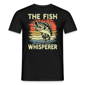 Der Retro Angeln - Männer T-Shirt - Schwarz - Vorne - AI Model Male 178 light (178cm)