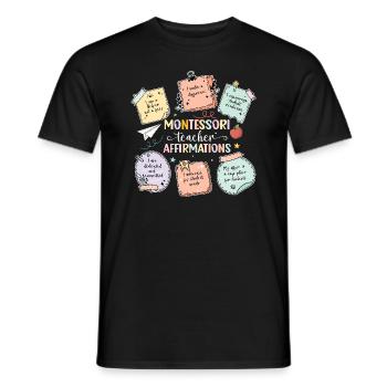 Prof Montessori par laquelle je me lève - T-shirt homme - noir - Devant - AI Model Male 178 light (178cm)