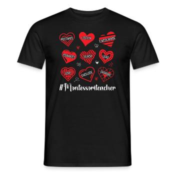 Prof Montessori par laquelle je me lève - T-shirt homme - noir - Devant - AI Model Male 178 light (178cm)
