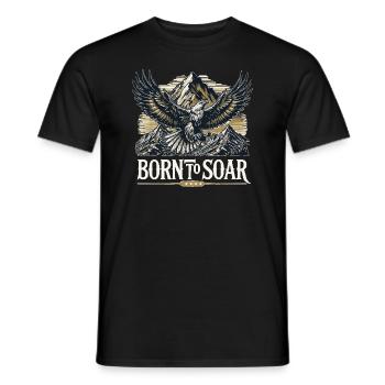 Mountains Nature And Eagle Born To Soar - Männer T-Shirt - Schwarz - Vorne - AI Model Male 178 light (178cm)