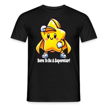 Geboren, um ein Superstar zu sein - Männer T-Shirt - Schwarz - Vorne - AI Model Male 178 light (178cm)