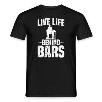Pedal Steel Guitar Lebe Das Leben Hinter Gittern - Männer T-Shirt - Schwarz - Vorne - AI Model Male 178 light (178cm)