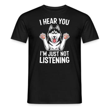 Siberian Husky Spruch Siberian Huskies Geschenk - Männer T-Shirt - Schwarz - Vorne - AI Model Male 178 light (178cm)