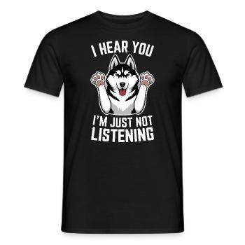 Siberian Husky Spruch Siberian Huskies Geschenk - Männer T-Shirt - Schwarz - Vorne - AI Model Male 178 light (178cm)