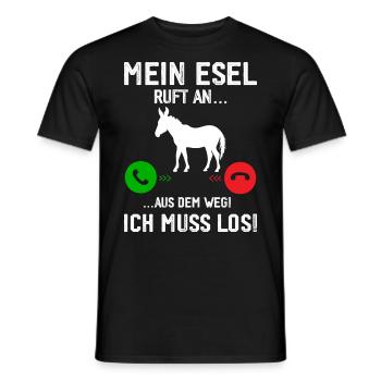 Mon âne m’appelle, il faut que j’y aille ! - T-shirt homme - noir - Devant - AI Model Male 178 light (178cm)