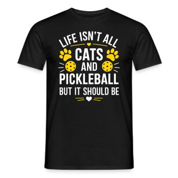 Pickleball Spruch Katze Lustig Pickleball Geschenk - Männer T-Shirt - Schwarz - Vorne - AI Model Male 178 light (178cm)