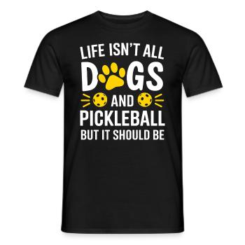 Pickleball Saying Dog Funny Pickleball Gift - Men's T-Shirt - black - Front - AI Model Male 178 light (178cm)