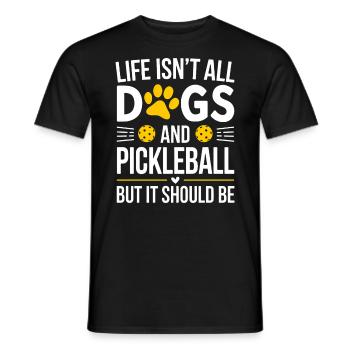 Pickleball Saying Dog Funny Pickleball Gift - Men's T-Shirt - black - Front - AI Model Male 178 light (178cm)