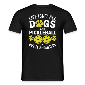 Pickleball Saying Dog Funny Pickleball Gift - Men's T-Shirt - black - Front - AI Model Male 178 light (178cm)