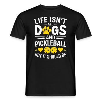 Pickleball Saying Dog Funny Pickleball Gift - Men's T-Shirt - black - Front - AI Model Male 178 light (178cm)