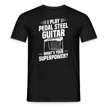 Ich Spiele Pedal-steel-gitarre, Was Ist Deine - Männer T-Shirt - Schwarz - Vorne - AI Model Male 178 light (178cm)