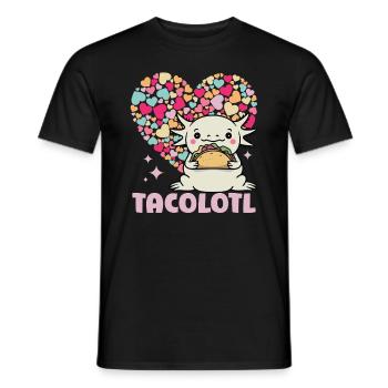 Axolotl Taco Herz Valentinstag Geschenk Kawaii - Männer T-Shirt - Schwarz - Vorne - AI Model Male 178 light (178cm)