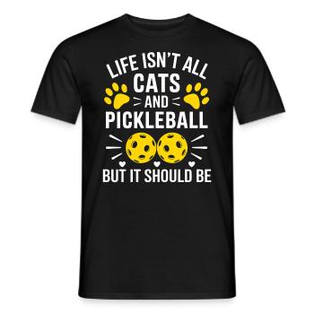 Pickleball Spruch Katze Lustig Pickleball Geschenk - Männer T-Shirt - Schwarz - Vorne - AI Model Male 178 light (178cm)