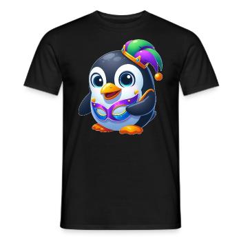 Cute Mardi Gras Penguin Disguise Carnival - Men's T-Shirt - black - Front - AI Model Male 178 light (178cm)