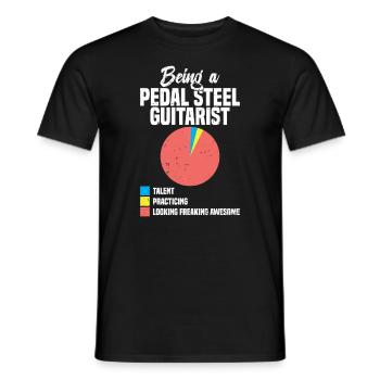 Je ne recommande pas d’utiliser ma guitare pedal steel - T-shirt homme - noir - Devant - AI Model Male 178 light (178cm)