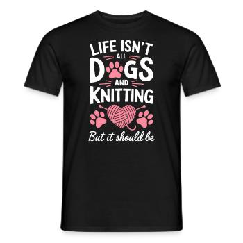 Stricken Spruch Hunde Lustiges Stricken Geschenk - Männer T-Shirt - Schwarz - Vorne - AI Model Male 178 light (178cm)