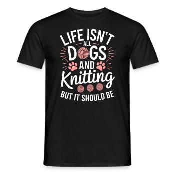 Stricken Spruch Hunde Lustiges Stricken Geschenk - Männer T-Shirt - Schwarz - Vorne - AI Model Male 178 light (178cm)
