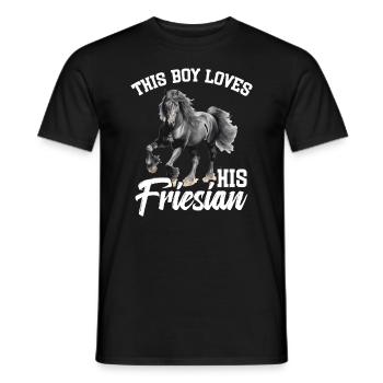 Dieser Junge Liebt Seinen Friesianer - Männer T-Shirt - Schwarz - Vorne - AI Model Male 178 light (178cm)