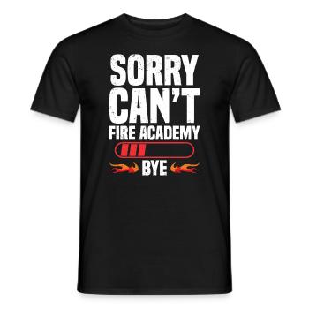 Excuse me. Tilt. Fire Academy. Goodbye. - Men's T-Shirt - black - Front - AI Model Male 178 light (178cm)