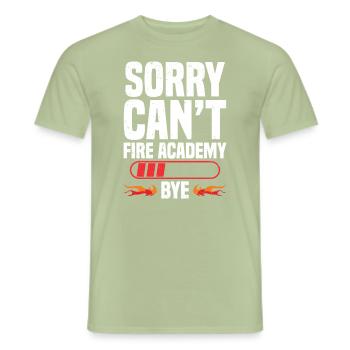 Entschuldigung. Kippen. Feuerakademie. Tschüss. - Männer T-Shirt - Sage - Vorne - AI Model Male 178 light (178cm)