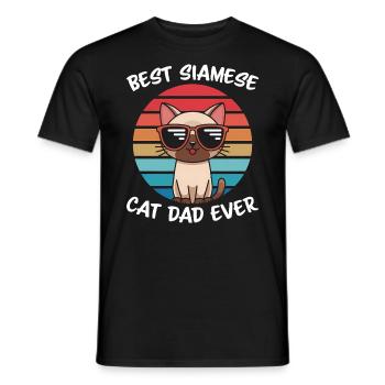 Siamkatze Spruch Siamkatze Papa Siamkatze Geschenk - Männer T-Shirt - Schwarz - Vorne - AI Model Male 178 light (178cm)