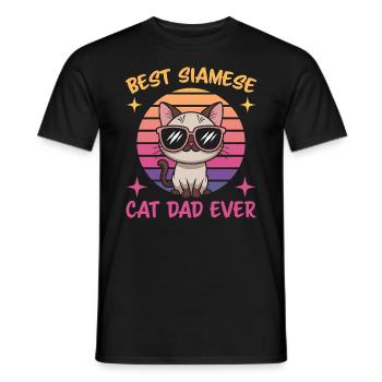 Siamkatze Spruch Siamkatze Papa Siamkatze Geschenk - Männer T-Shirt - Schwarz - Vorne - AI Model Male 178 light (178cm)