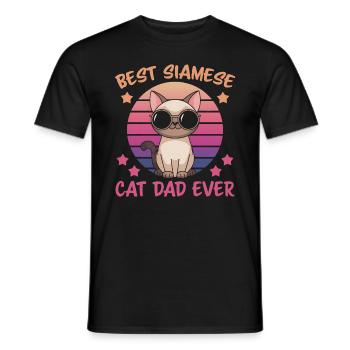 Siamkatze Spruch Siamkatze Papa Siamkatze Geschenk - Männer T-Shirt - Schwarz - Vorne - AI Model Male 178 light (178cm)