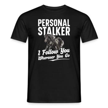 Personal stalker Je vous suis partout où vous allez - T-shirt homme - noir - Devant - AI Model Male 178 light (178cm)