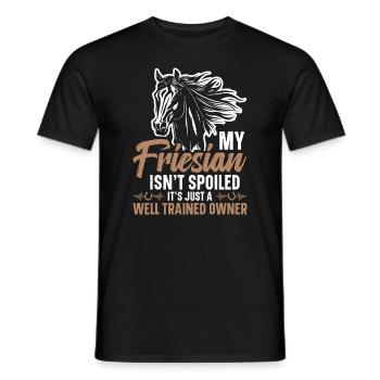 My Friesian is not spoiled, it's just a - Men's T-Shirt - black - Front - AI Model Male 178 light (178cm)