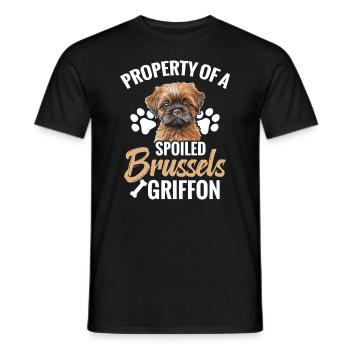 Propriété d’un Griffon bruxellois gâté - T-shirt homme - noir - Devant - AI Model Male 178 light (178cm)