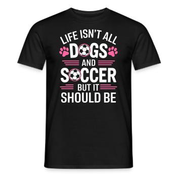 Soccer Saying Dogs Funny Soccer Player Gift - Men's T-Shirt - black - Front - AI Model Male 178 light (178cm)