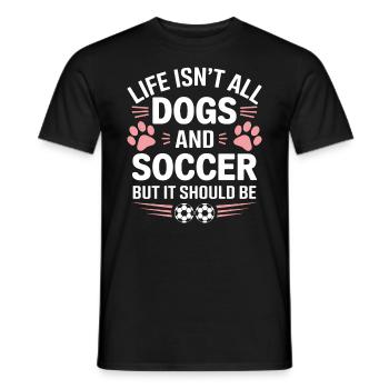 Soccer Saying Dogs Funny Soccer Player Gift - Men's T-Shirt - black - Front - AI Model Male 178 light (178cm)