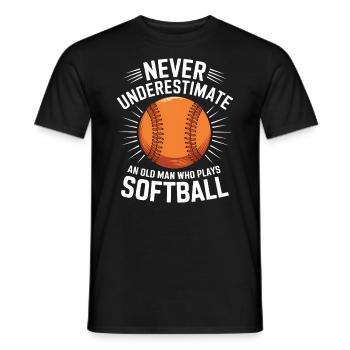 Softball Spruch Sport Lustiges Softball Geschenk - Männer T-Shirt - Schwarz - Vorne - AI Model Male 178 light (178cm)