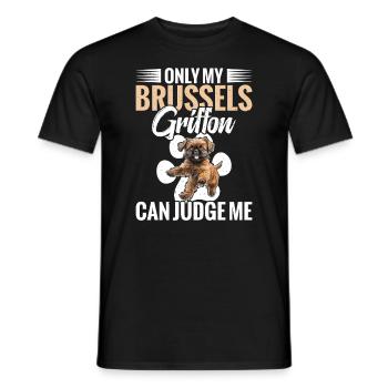 Seul mon griffon bruxellois peut me juger - T-shirt homme - noir - Devant - AI Model Male 178 light (178cm)