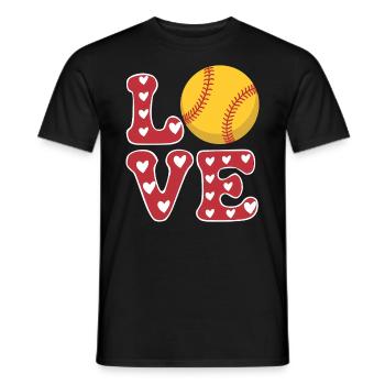 Softball Joueur de Softball Cadeau de Softball Mignon - T-shirt homme - noir - Devant - AI Model Male 178 light (178cm)
