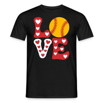 Softball Joueur de Softball Cadeau de Softball Mignon - T-shirt homme - noir - Devant - AI Model Male 178 light (178cm)