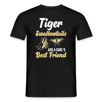 Les machaons tigrés sont les meilleurs pour les filles - T-shirt homme - noir - Devant - AI Model Male 178 light (178cm)