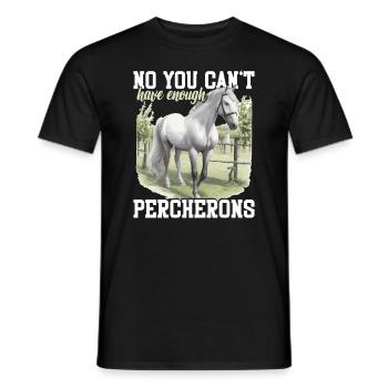 Cheval Non, on n’a jamais assez de percherons - T-shirt homme - noir - Devant - AI Model Male 178 light (178cm)