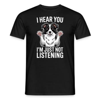 Border Collie disant drôle Border Collie cadeau - T-shirt homme - noir - Devant - AI Model Male 178 light (178cm)