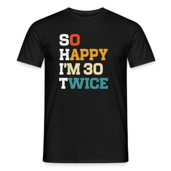 60 Anniversaire 60 Années Né 1965 - T-shirt homme - noir - Devant - AI Model Male 178 light (178cm)