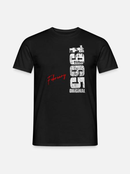 Februar 1965 Jahrgang geboren Geburtstag Retro - Männer T-Shirt - Schwarz