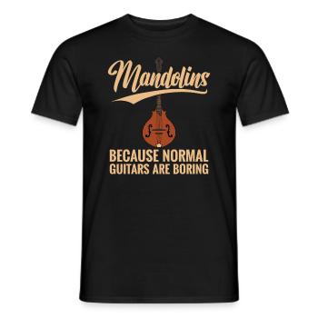 Mandolin, because normal guitars are boring - Men's T-Shirt - black - Front - AI Model Male 178 light (178cm)