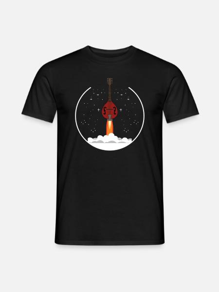 Mandoline, Weil Normale Gitarren Langweilig Sind - Männer T-Shirt - Schwarz